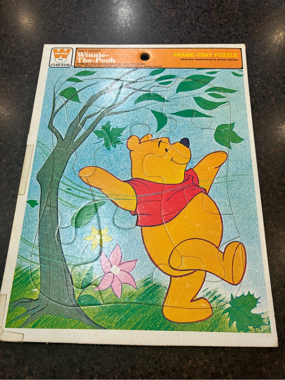 Vintage 1964 Disney Winnie the Pooh Whitman Frame Tray Puzzle